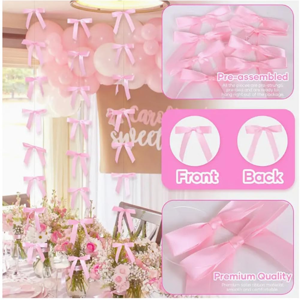 20 sztuk 2 m elegancka girlanda z kokardkami, wisząca kokardka, baner łukowy, baner łukowy, flaga na wesele, urodziny, baby shower, wieczór panieński, imprezę, dekoracja, kolor czarny
