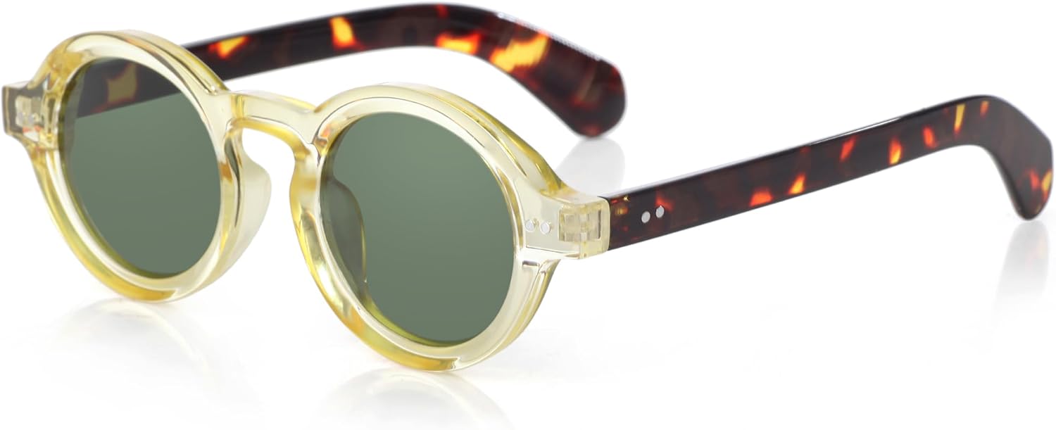 Trendy Round Polarized Sunglasses for Men Women Chunky Hippie Costume Sun Glasses 90s Circle Retro Style - Image 3