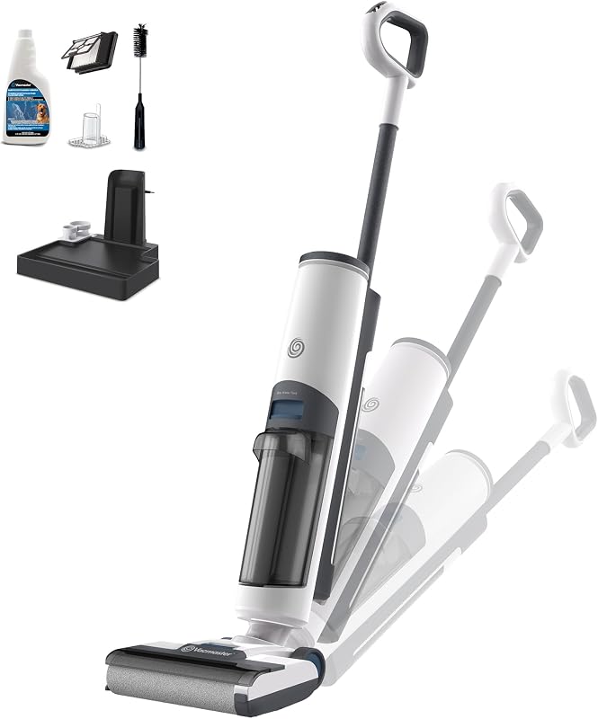 Vacmaster Cordless Wet Dry Vacuum & Mop, Self-Cleaning Hard Floor Cleaner | Dual Tank, 47-Min Runtime, Edge Cleaning for Wood, Tile & Laminate Floors - HA2202