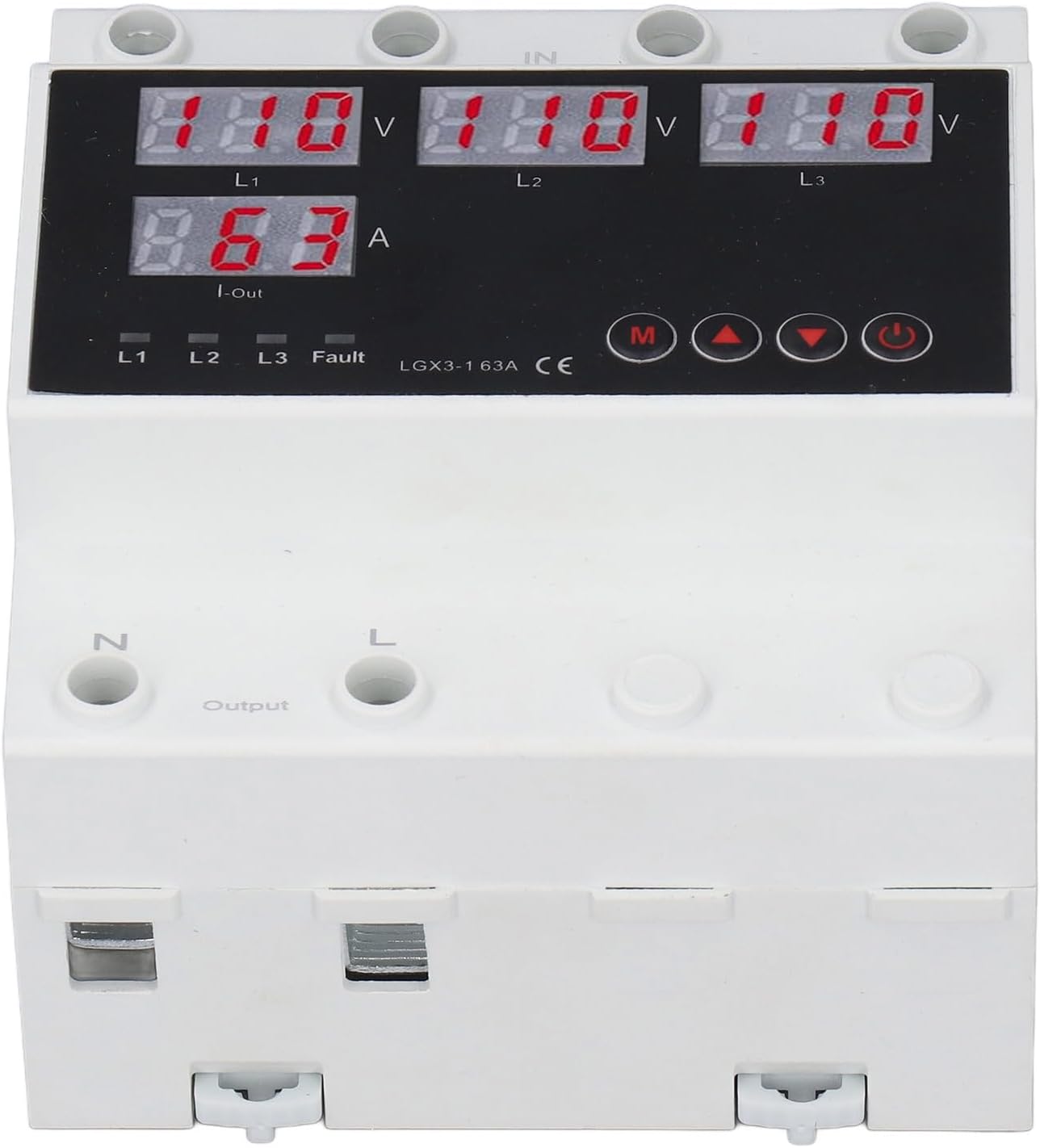 Automatic Transfer Switch ATS 63A, LED Display, Adjustable Voltage Protector for Generator, Inverter, with Smooth Switching, Widely Used in Power Systems (AC110V)