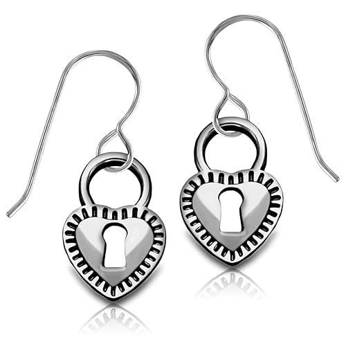 Miniatura 6 de Heart Dangle Earrings  Love Drop Earrings for Women and Girls  Gift for Her  Valentines Jewelry  Multiple Styles Available (Key Hole Locket Heart