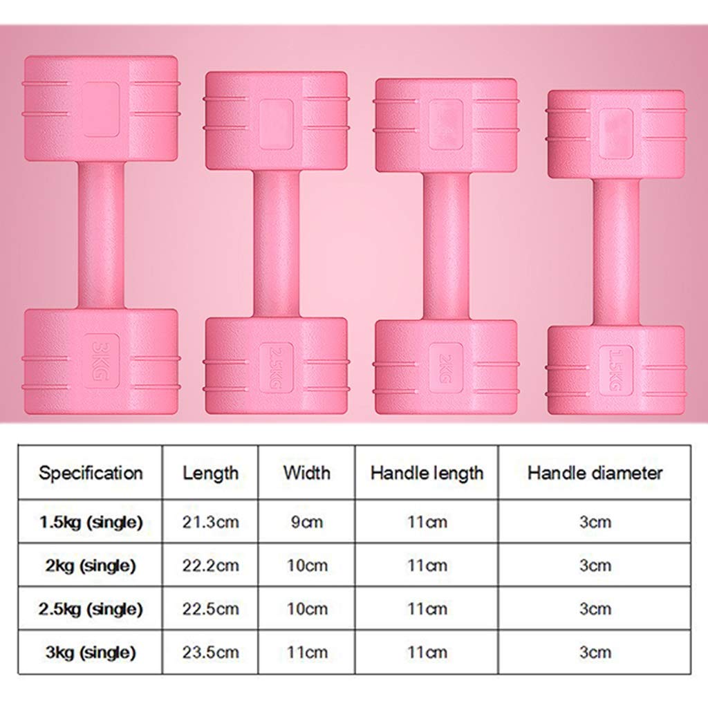 Pesas libres Pesas Barbell recubierto de vinilo carga pesa de gimnasia, juego de 2 Conjunto de mancuernas de fitness (Color : Green, tamaño : 2kg×2)