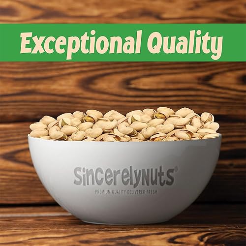 Miniatura 6 de Sincerely Nuts Pistachos grandes tostados y salados en cáscara  Bolsa de 5 libras  Comida saludable  Ideal para cocinar  Fuente de fibra, proteínas,