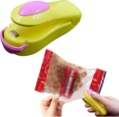 Miniatura 8 de Paquete de 2 mini selladores portátiles al vacío de calor de mano, mini máquina de sellado térmico a presión manual, sellador de bolsas de plástico