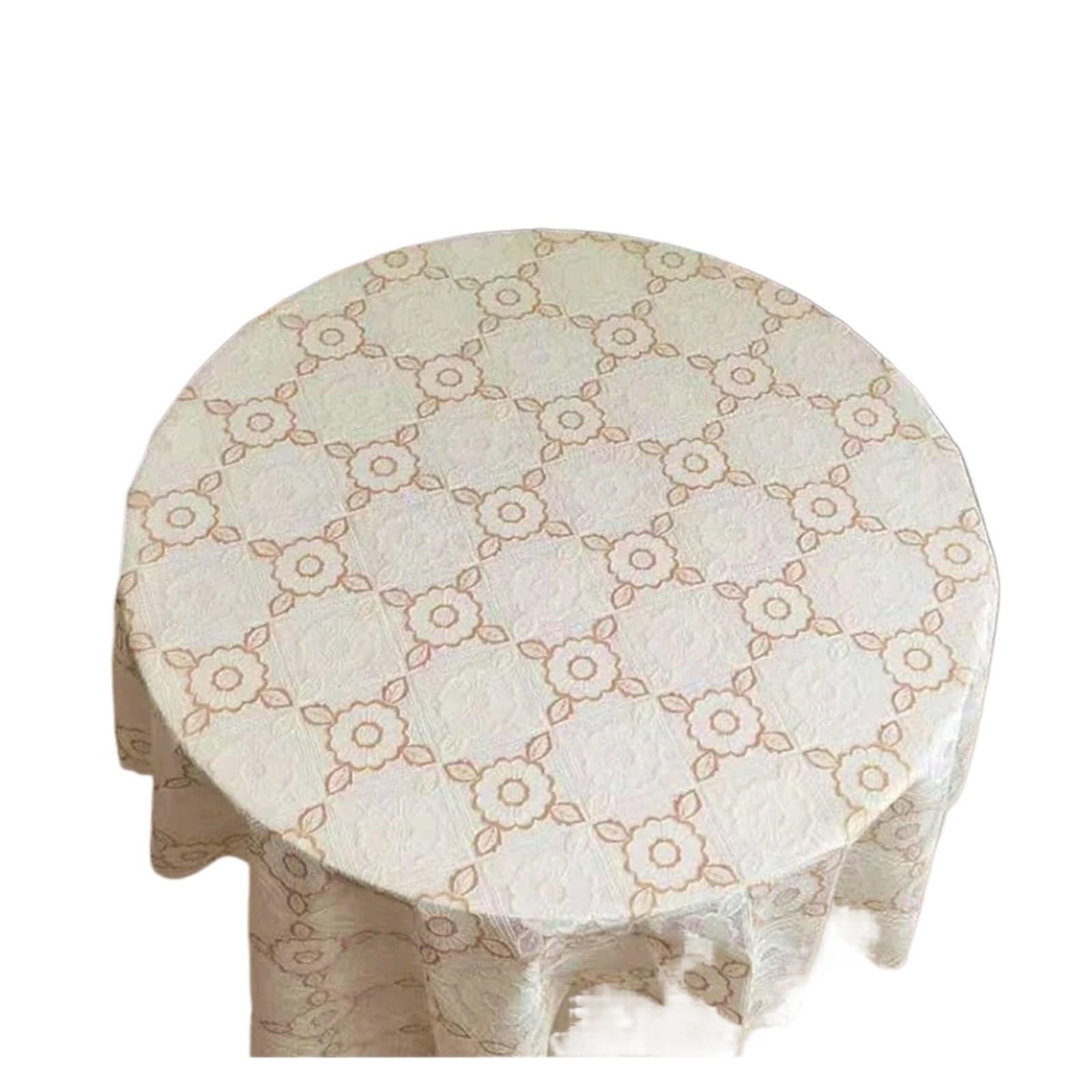 ZHSOAO Round Tablecloth Waterproof Oil-proof Plastics Table Cover Floral Printed Home Kitchen Dining Decor Supplies for Cafe(Color J,90cm)
