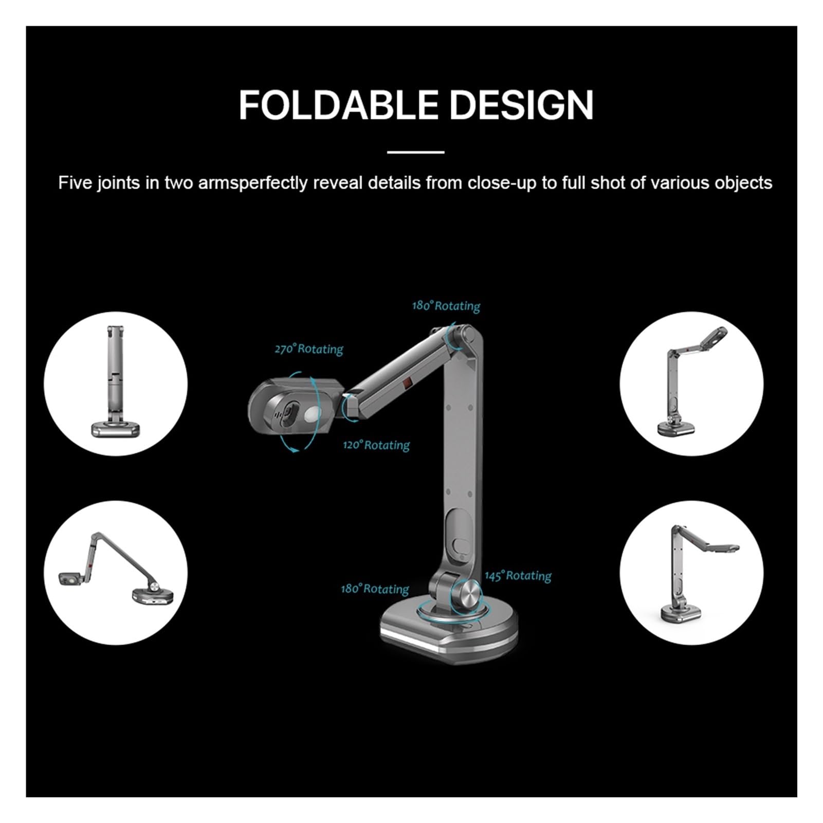 Scanner per documenti, Fotocamera for documenti USB 2 in 1 e scanner for libri, webcam con scansione automatica A3 HD da 8 megapixel Scanner a luce LED for insegnanti dal