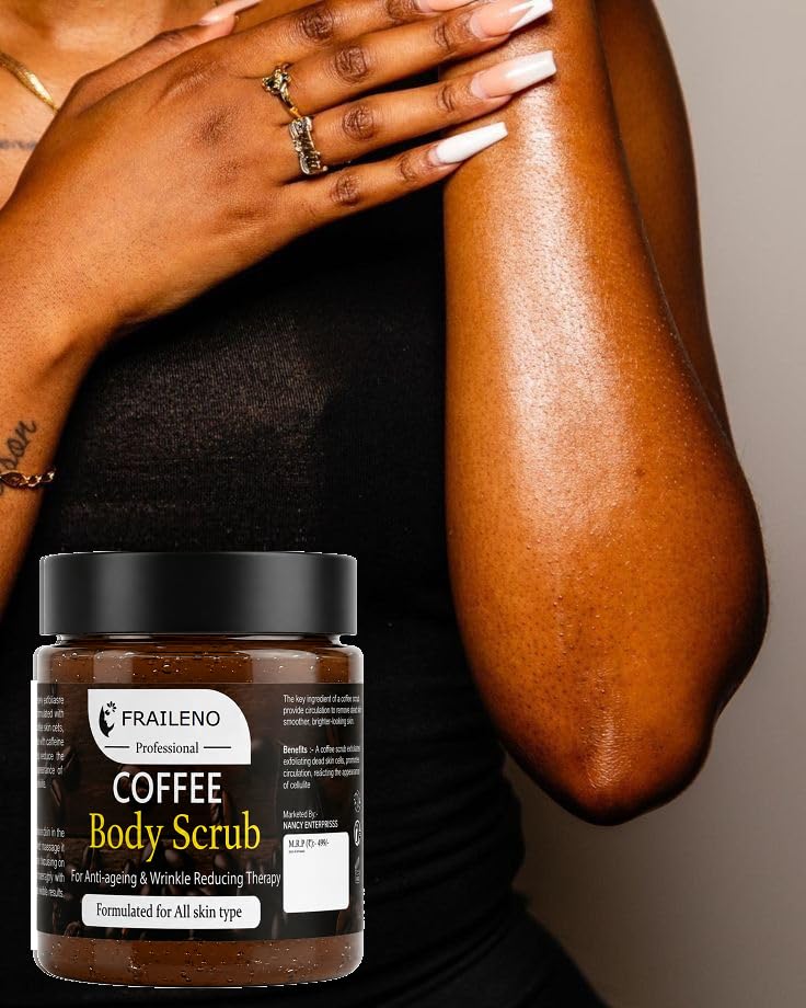 Coffee Body Scrub with Rich Coffee Extract for Gentle Exfoliating Care | Anti-Ageing Therapy, Wrinkle Reducing, Exfoliates Dead Cells, Reduces Cellulite, Caffeine Infused-image-43