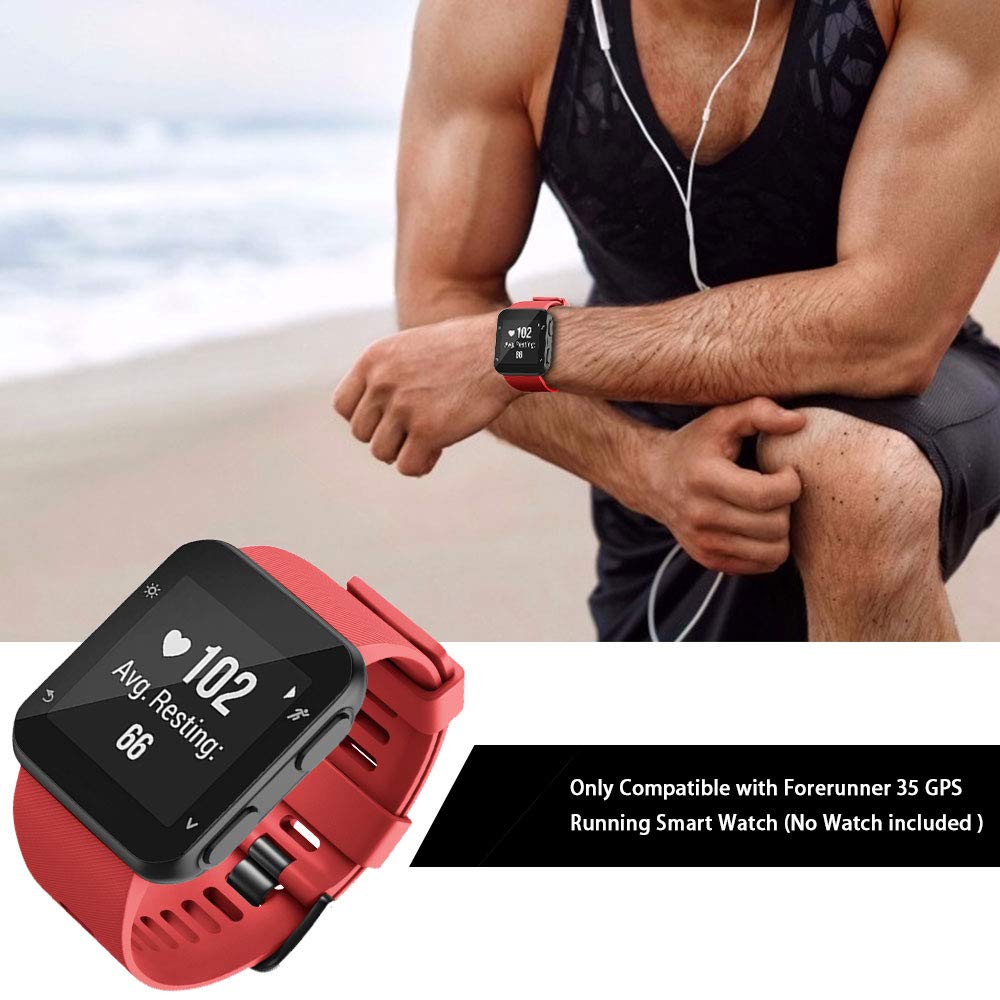 Bracelet En Silicone Pour Garmin Forerunner 35/30 Bleu Marine à