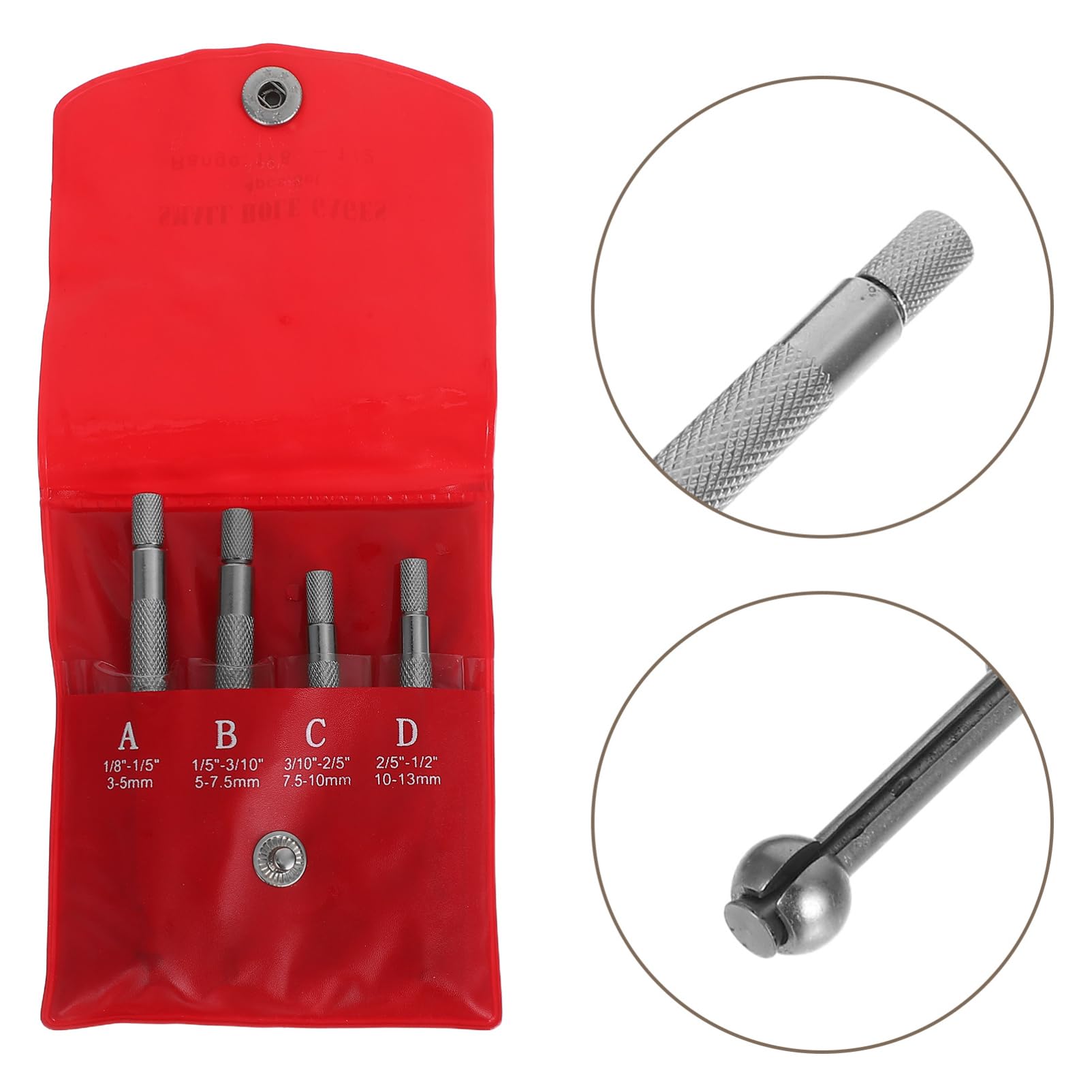 Gatuida Set di 4 Pezzi Calibro per Alesaggio Interno Regolabile in Metallo Argento Testa Piatta per Misure di Precisione Strumenti Manuali per Officina Meccanica
