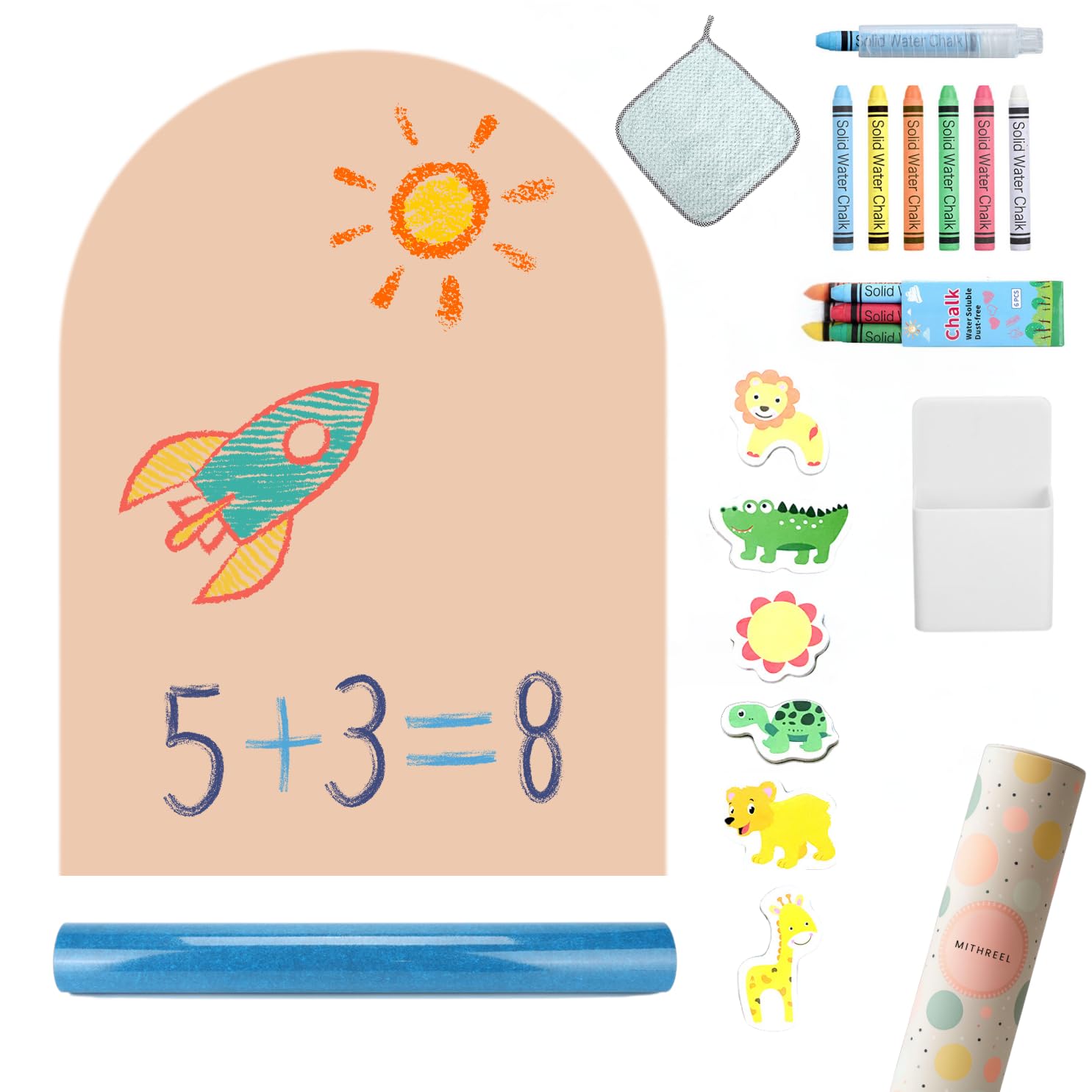 Pizarra Magnética Infantil – Pizarra Niños, Adhesiva, Forma Arco y de Color con Tizas – Pizarra Magnetica Adhesiva – Ideal Regalos para Niñas y Niños (ARENA 120X60)