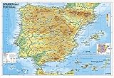 Spanien und Portugal physisch - Wandkarte / Poster - Stiefel, Heinrich 