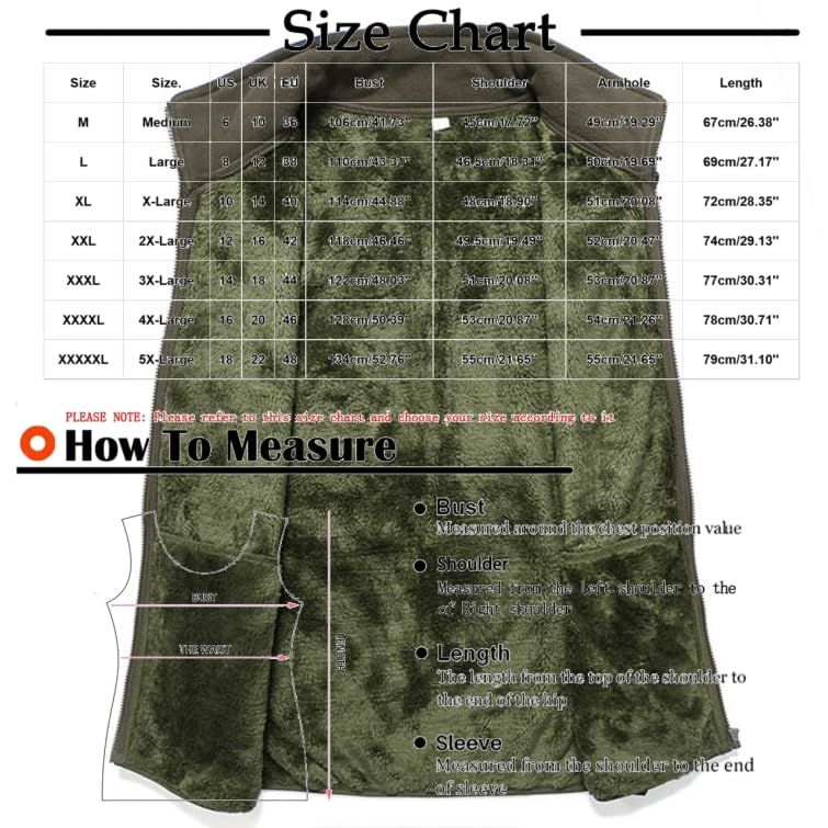 Mens Fleece Vests with Full Zipper Lightweight Warm Polar Outwear Sleeveless Jacket for Winter Pockets M-5XL3