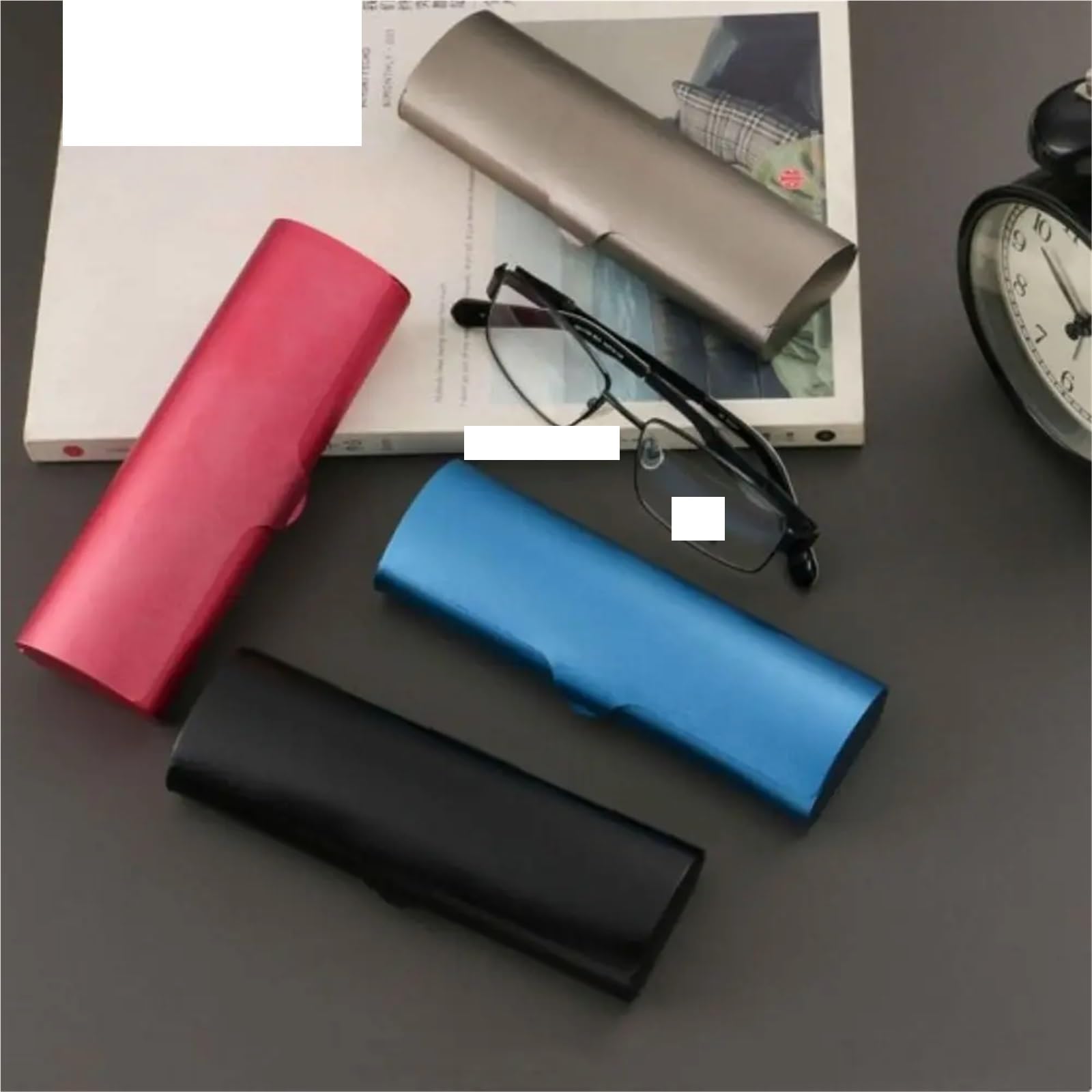 Estuche for gafas esmerilado de aleación aluminio, 2 uds., estuche for sol, caja almacenamiento for pequeñas Para Mujer