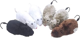 6 Pack Wind Up Racing Mice, Realistic Looking Mice, Each Measures 4-1/2