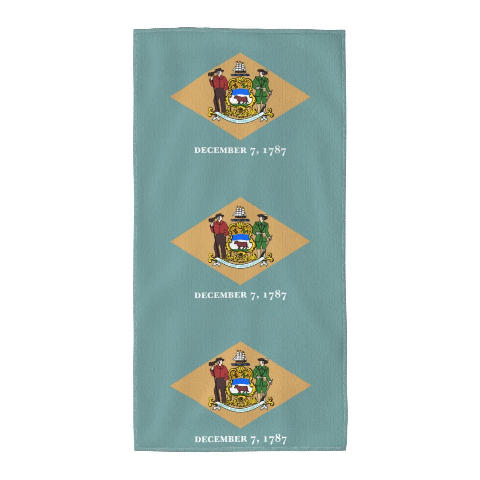 DIEzig Flag Of Delaware Fashion Printed Long Bath Towel For Pool Side Seaside Holiday