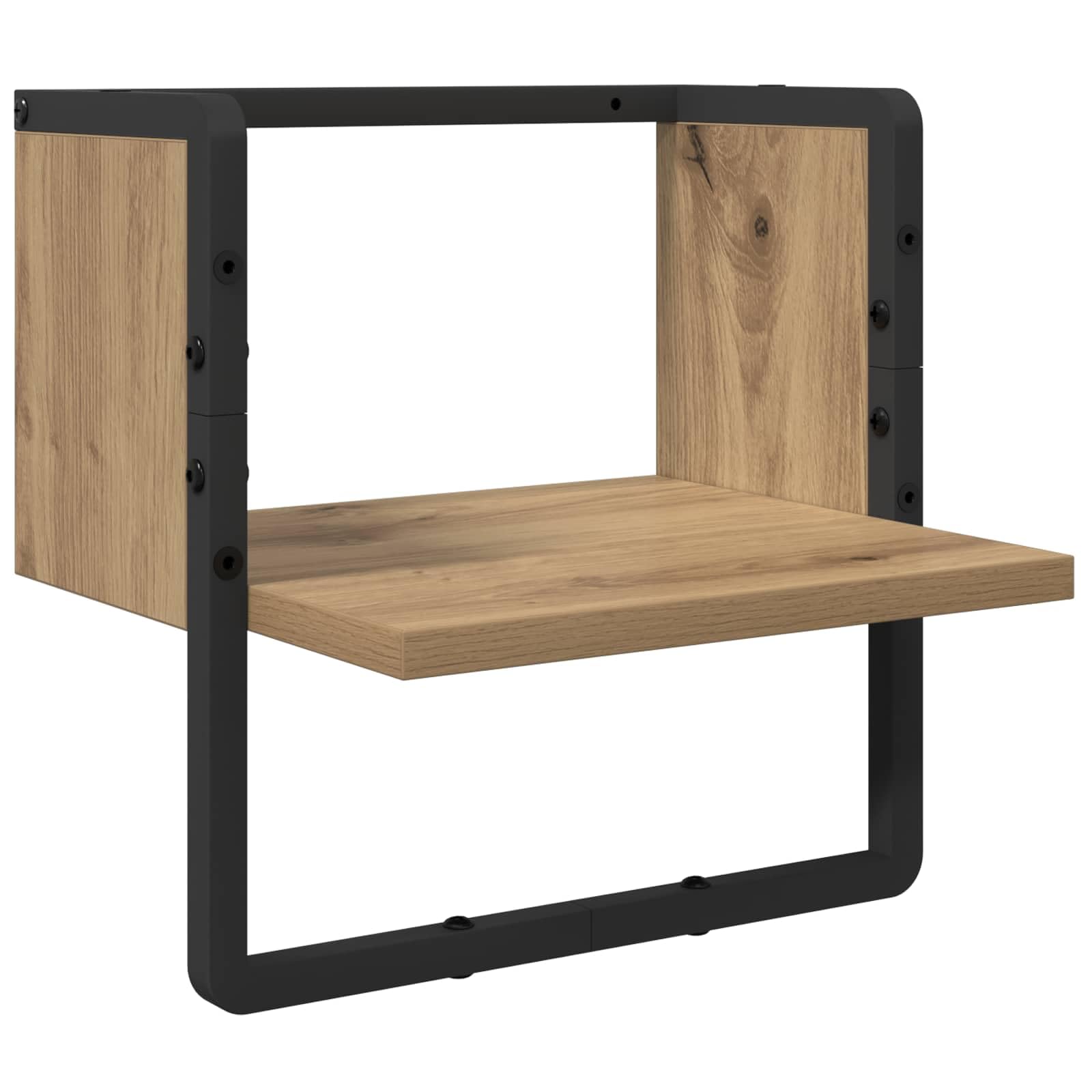 Générique Wandregal-Set, modernes Design, 4-teilig, aus Eiche, handgefertigt, rechteckig, mit stabilem Metallrahmen, für Wohnzimmer, minimalistisches dekoratives Bücherregal