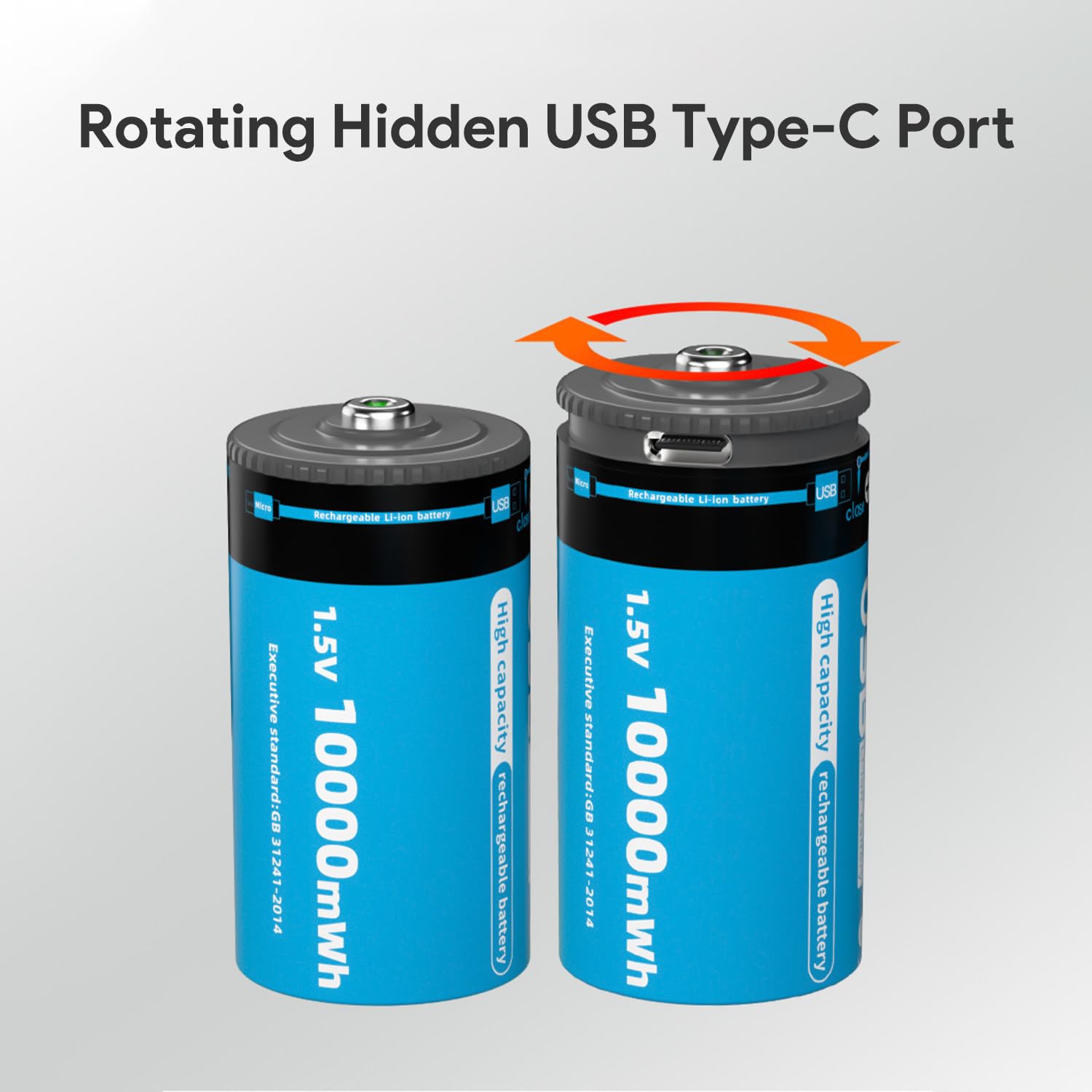 Batterie Ricaricabili Al Litio D Confezione da 6 Batteria D Ad Alte Prestazioni 10000mWh 1,5V per Torce Elettriche, Radio, Orologi, Stereo, Ecc.