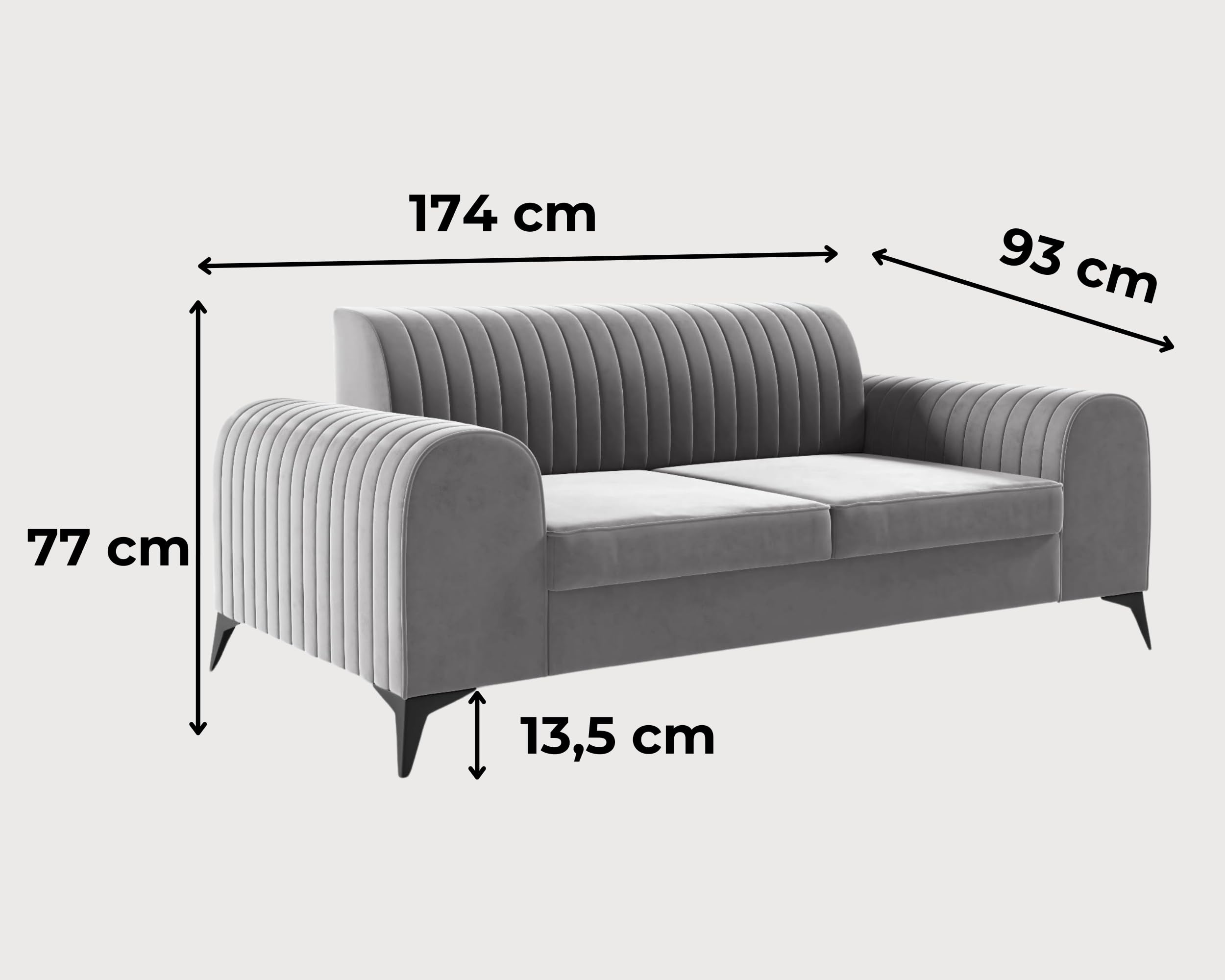 LIKMA Sofa 2-osobowa ELSA 174x77x93 cm Butelkowa Zieleń Tkanina Fresh 13