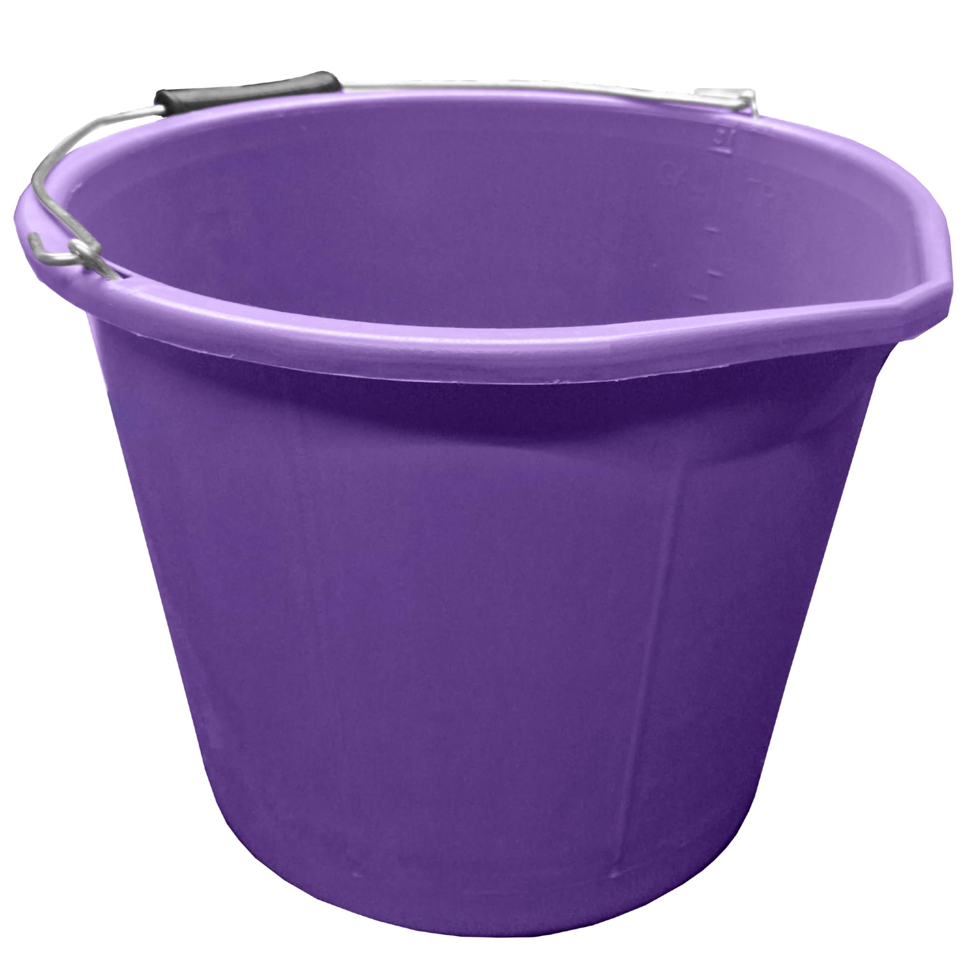 Ketoplastics Purple Builders Bucket 14 Litre - 3 Gallon Capacity Plastic Bucket With Built-In Spout And Metal Handle