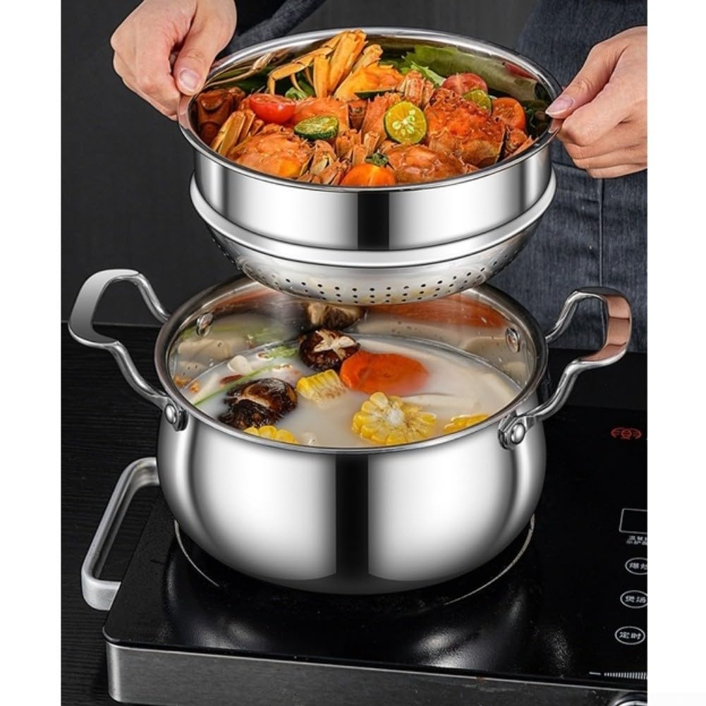 Pentola piccola in acciaio inox 304 sicuro per il latte per riscaldare zuppa a fuoco lento e preparare alimenti per bambini funziona su stufe a gas a induzione in ceramica