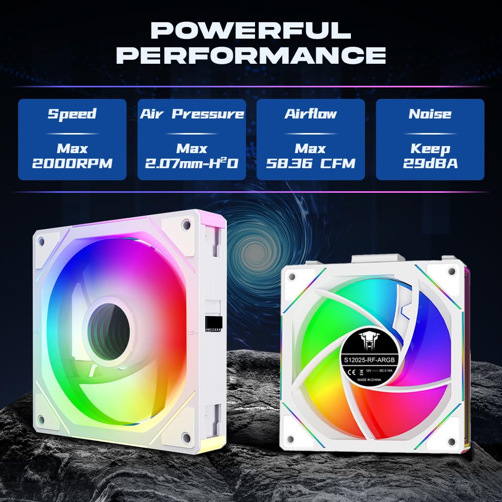 Jungle Leopard Interstellar V1 - Ventilador de PC de 120 mm, módulo de espejo infinito, cadena de margarita de 5 V, ARGB PWM, ventilador de PC, paquete triple adecuado para carcasa de computadora y