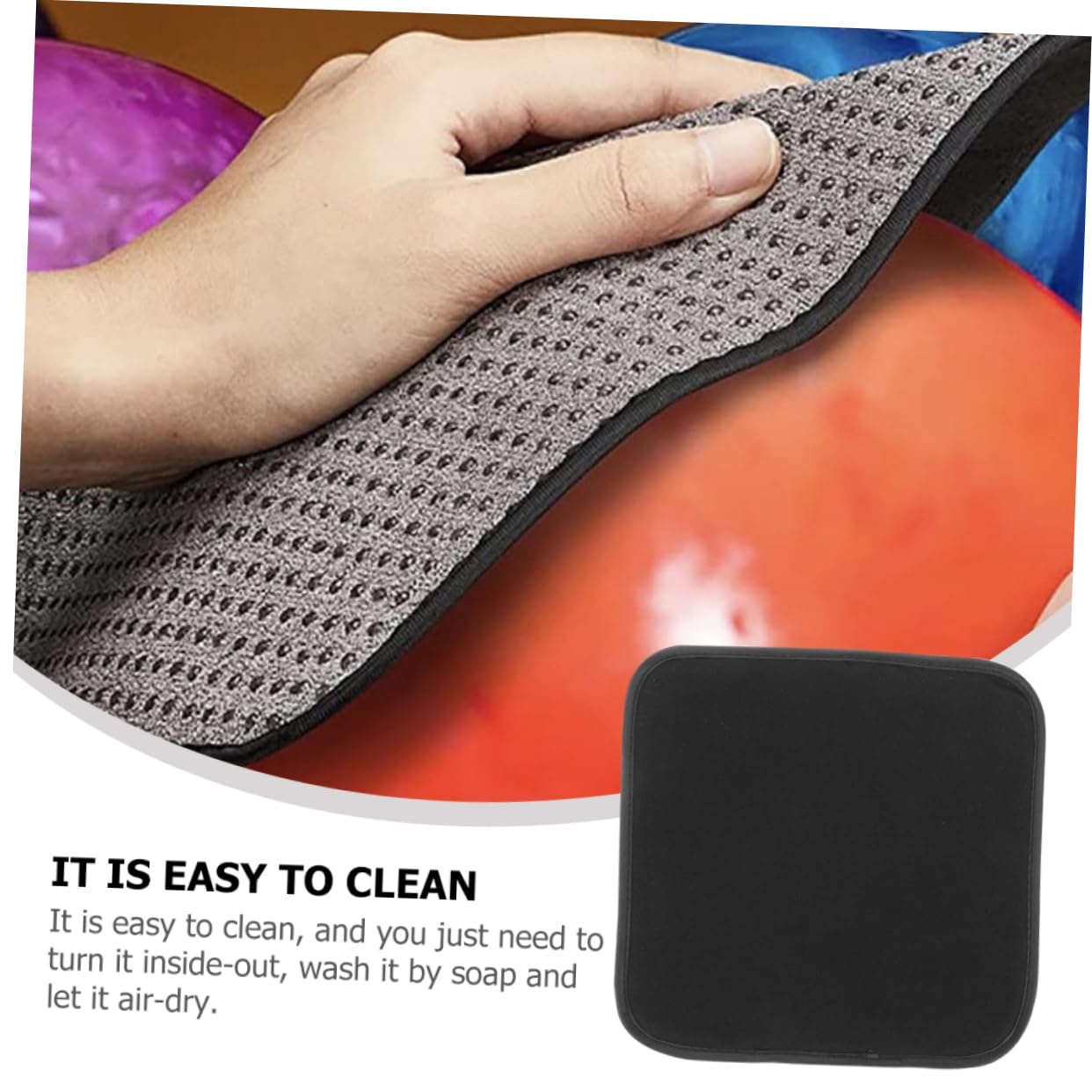 BESPORTBLE 3sets Bowling Ball Towel Cleaning Pad Portable Bowling Ball Cleaning Towel 3pcs*3