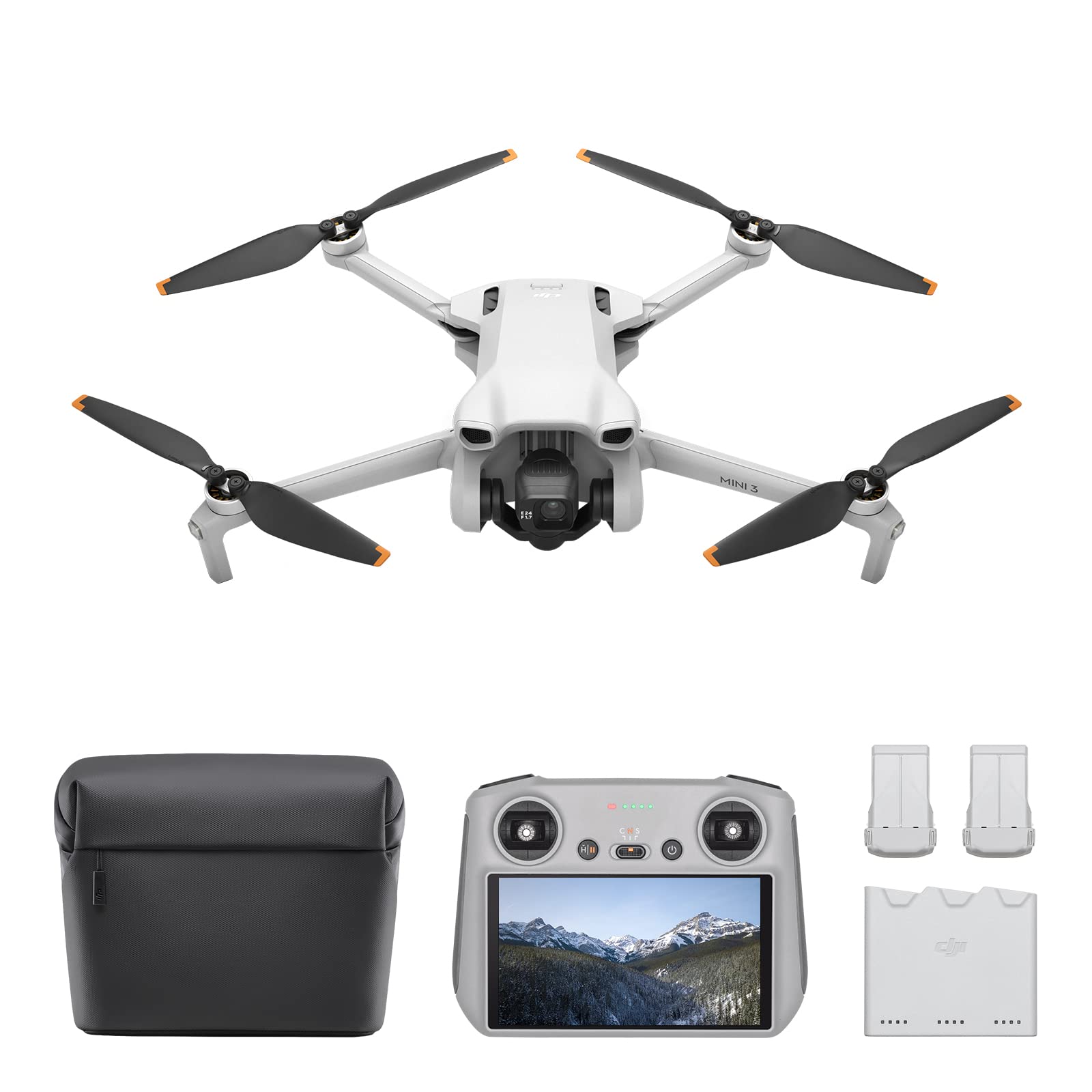 DJI Mini 3 Fly Moreコンボ Plus(DJI RCリモコン付属) カメラドローン リモートID対応 4K HDR動画撮影  51分飛行時間 縦向き撮影 インテリジェント機能搭載 折りたたみ式 軽量 ミニカメラドローン グレー