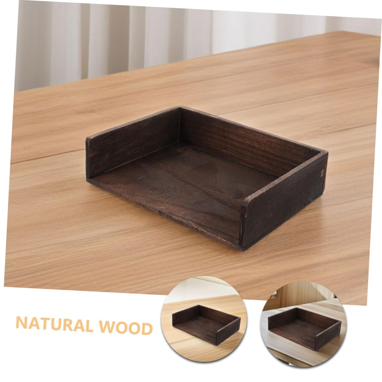 Vaschetta Portadocumenti da Scrivania in Legno 2 Pezzi | 2 Livelli, Stile Vintage Retrò, per Ufficio e Studio, Struttura Stabile e Pratica