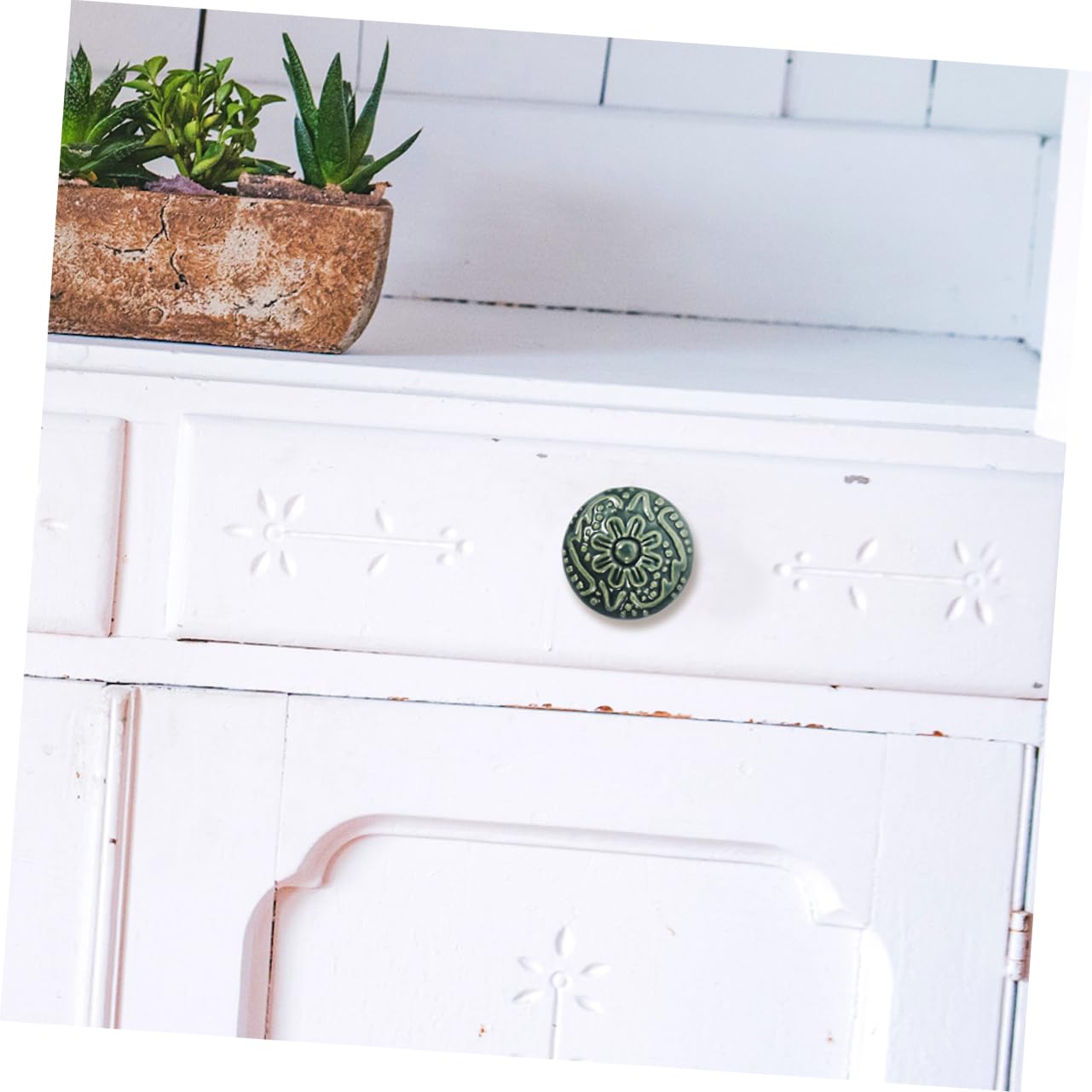 Mikikit 40pezzi Pomelli Ceramica Per Armadi Maniglie Decorative Per Mobili Stile Retro Facile Installazione Sfumato Perfetti Per Casa e Ufficio