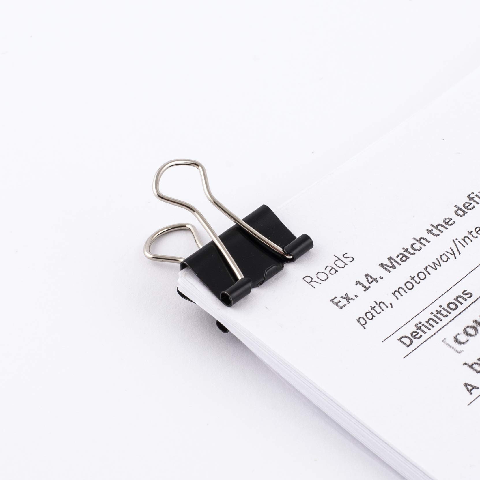 D.RECT Pack of 12 Document Clips | 19mm | Box of Multi-Function Paper Clips | Binder Clips | Metal Paper Drawing Clip for Notes | Writing Paper | Clip Office Supplies | Black 1