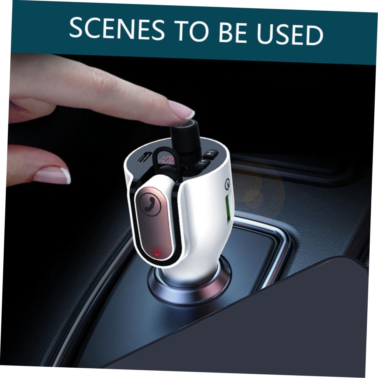 Uonlytech 1pezzi Auricolari Multifunzionali Wireless Adattatore Per Auto Caricabatterie Usb Per Telefono Microfono Integrato Per Chiamate Hd e Risposta Vivavoce Sicura