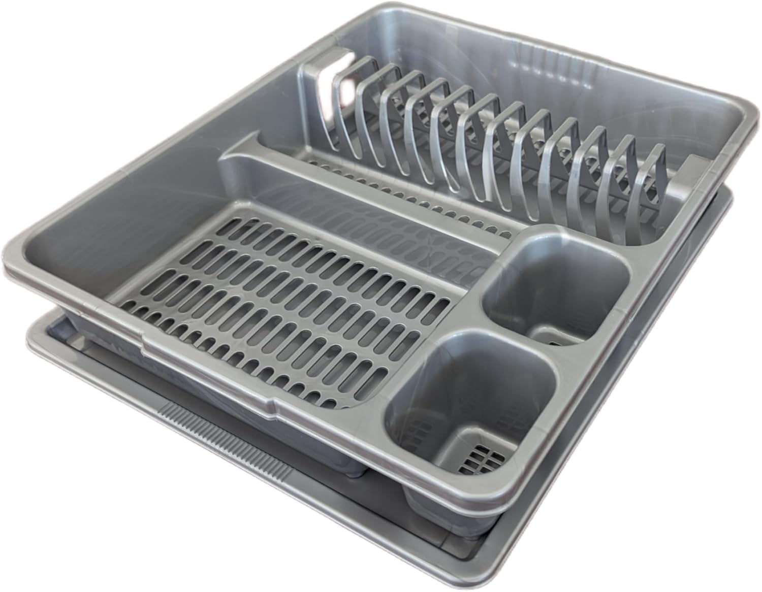 STL Plastic Dish Rack with Drip Tray 13 Plate Capacity 5 Color