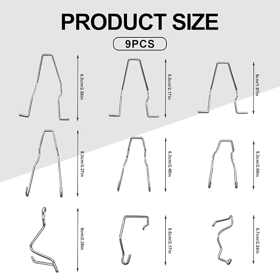9PCS Headlight Bulb Retaining Clip Set Universal Car Spring Clips