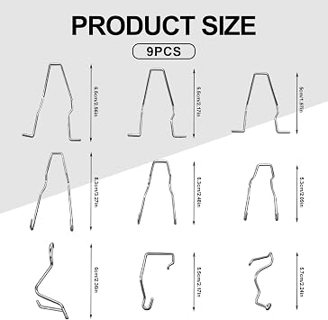 9PCS Headlight Bulb Retaining Clip Set Universal Car Spring Clips