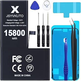 15800mAh Battery for iPhone X, New 0 Cycle Upgraded Higher Capacity Replacement Battery for iPhone X with Full Set Repair Tool Kit, Model A1865, A1901, A1902