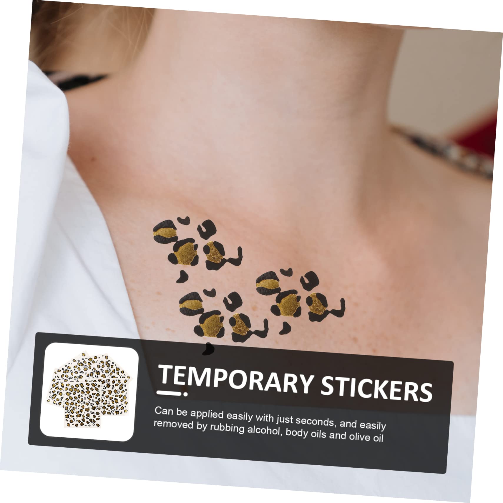 PartyKindom 6 Hojas de Tatuajes Temporales de Transferencia Térmica Estampado de Leopardo, Papel de Transferencia Delicado y Fácil de Aplicar para Fiestas y Club