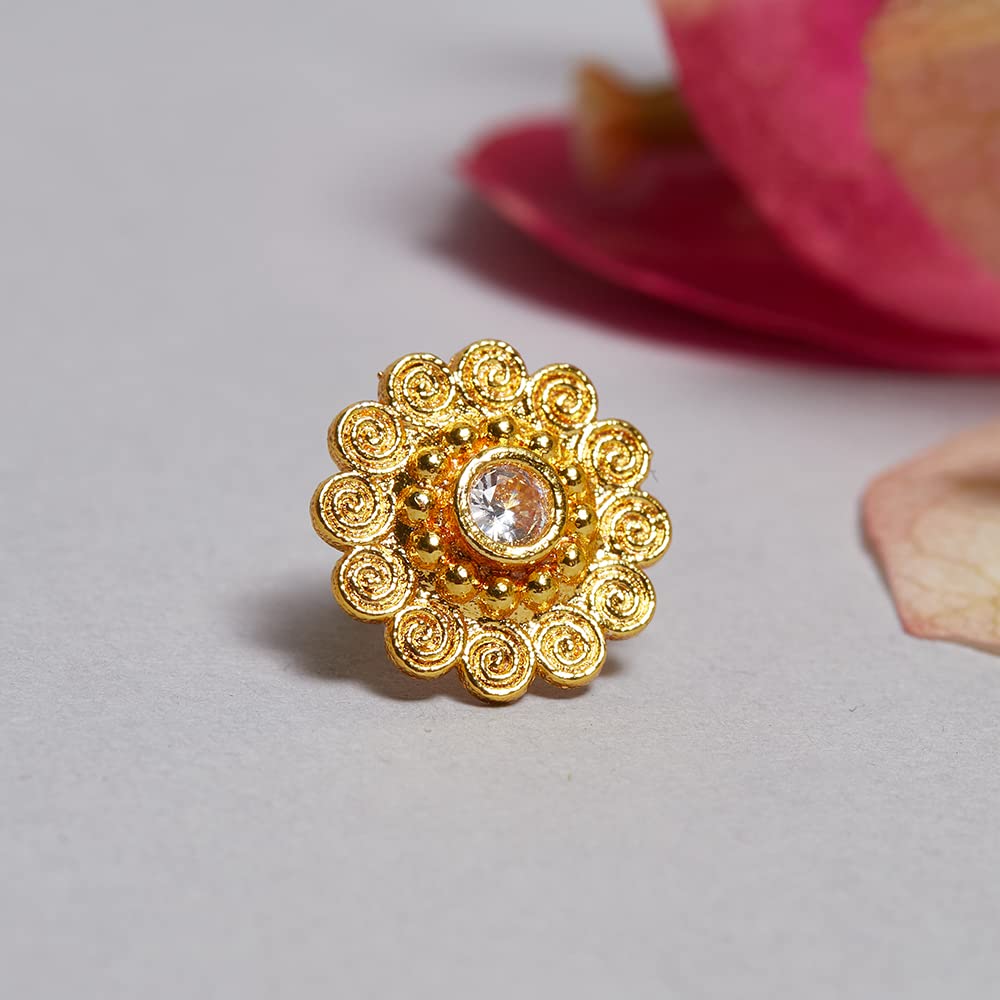 Indie Yellow Floral Nose Pin