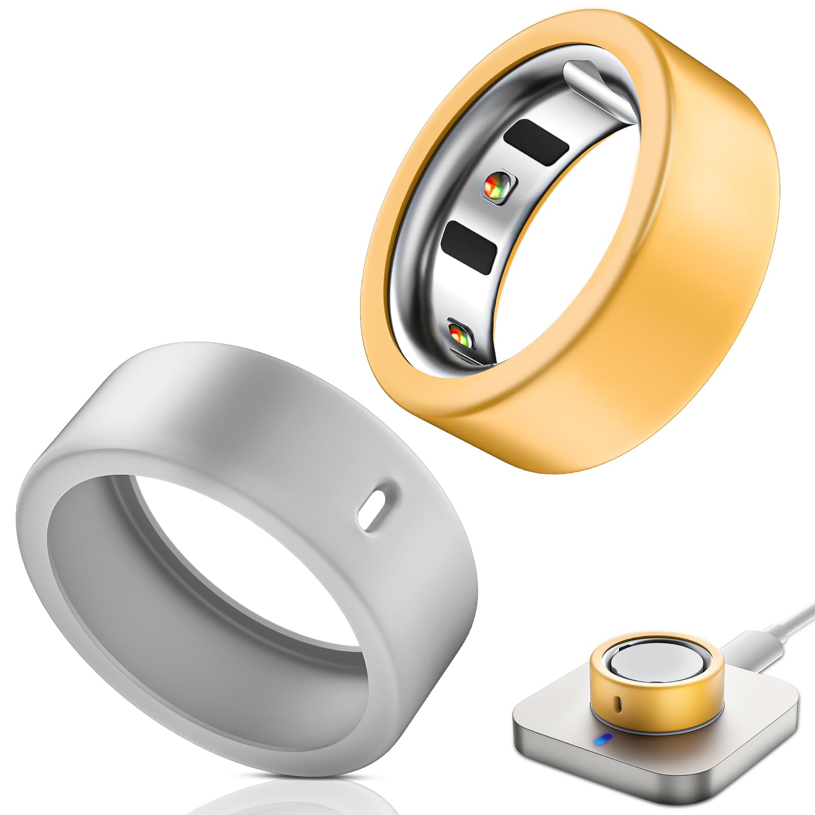 3 Coques Silicone SimpleTings Pour Bague Connectée - Protection Anti-Rayures Oura/Ultrahuman/Galaxy Ring
