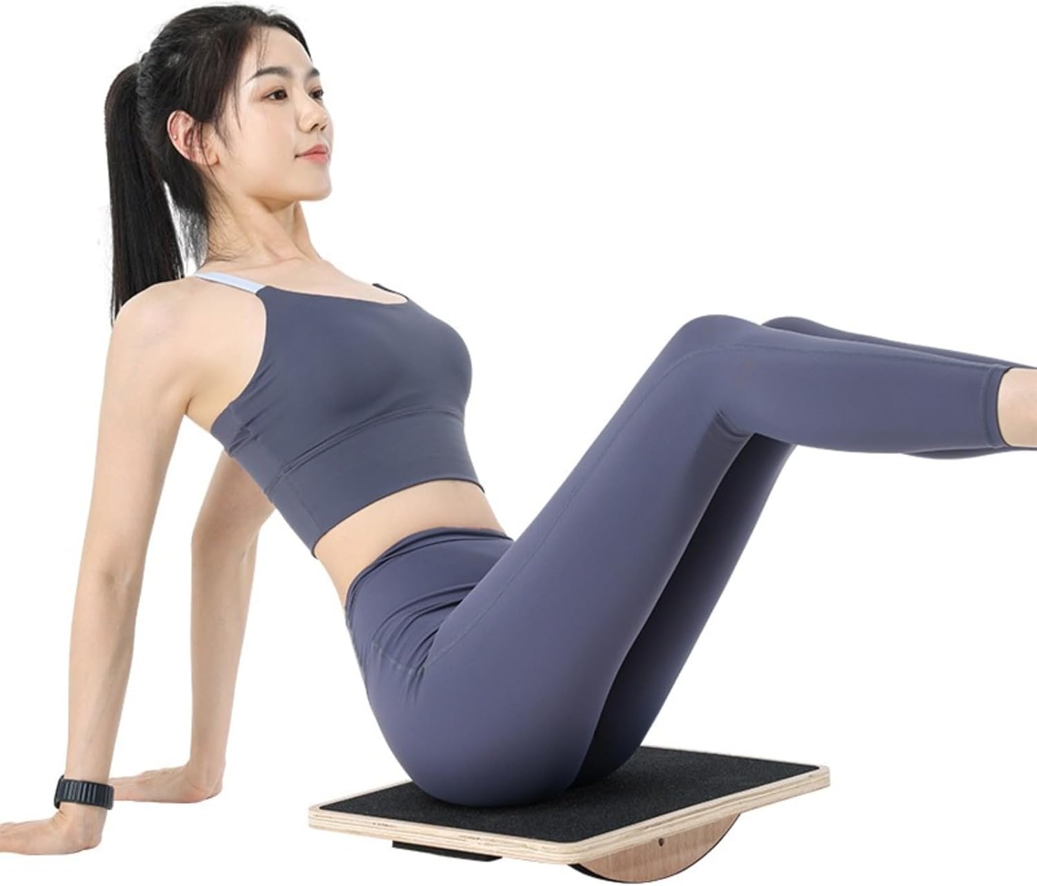 JoyeeLii 木製スクエアバランスボードヨガフィットネスペダルバランストレーニング機器コーディネーション大人バランスプラットフォ