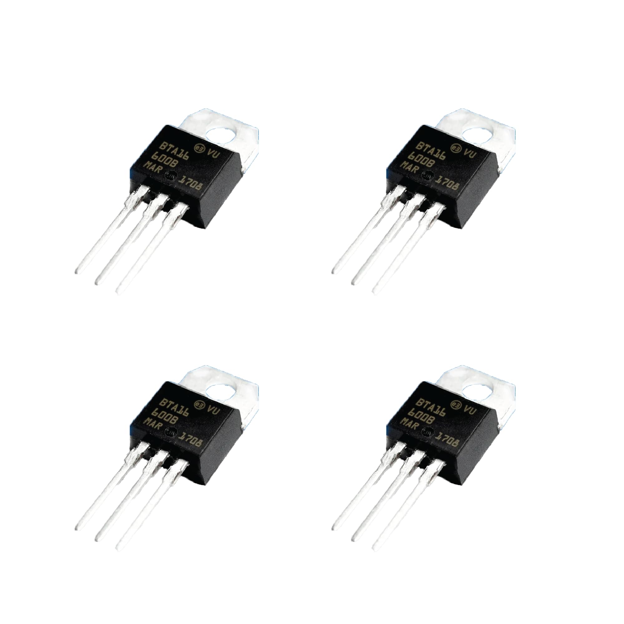 4 PEZZI TRIAC BTA16 BTA16-600B 600V 16A