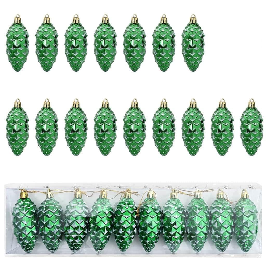 Décoration pour sapin de Noël avec les pommes de pin vertes à suspendre aux fenêtres du salon