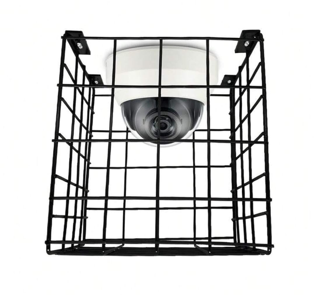Acrylic Design Art Security Camera Cage Guard, White Metal Wire Protective Cover, Wall Mount Heavy CCTV Cage Protection for Bullet Cameras, Indoor & Outdoor Use (Pack of 1)-image-15
