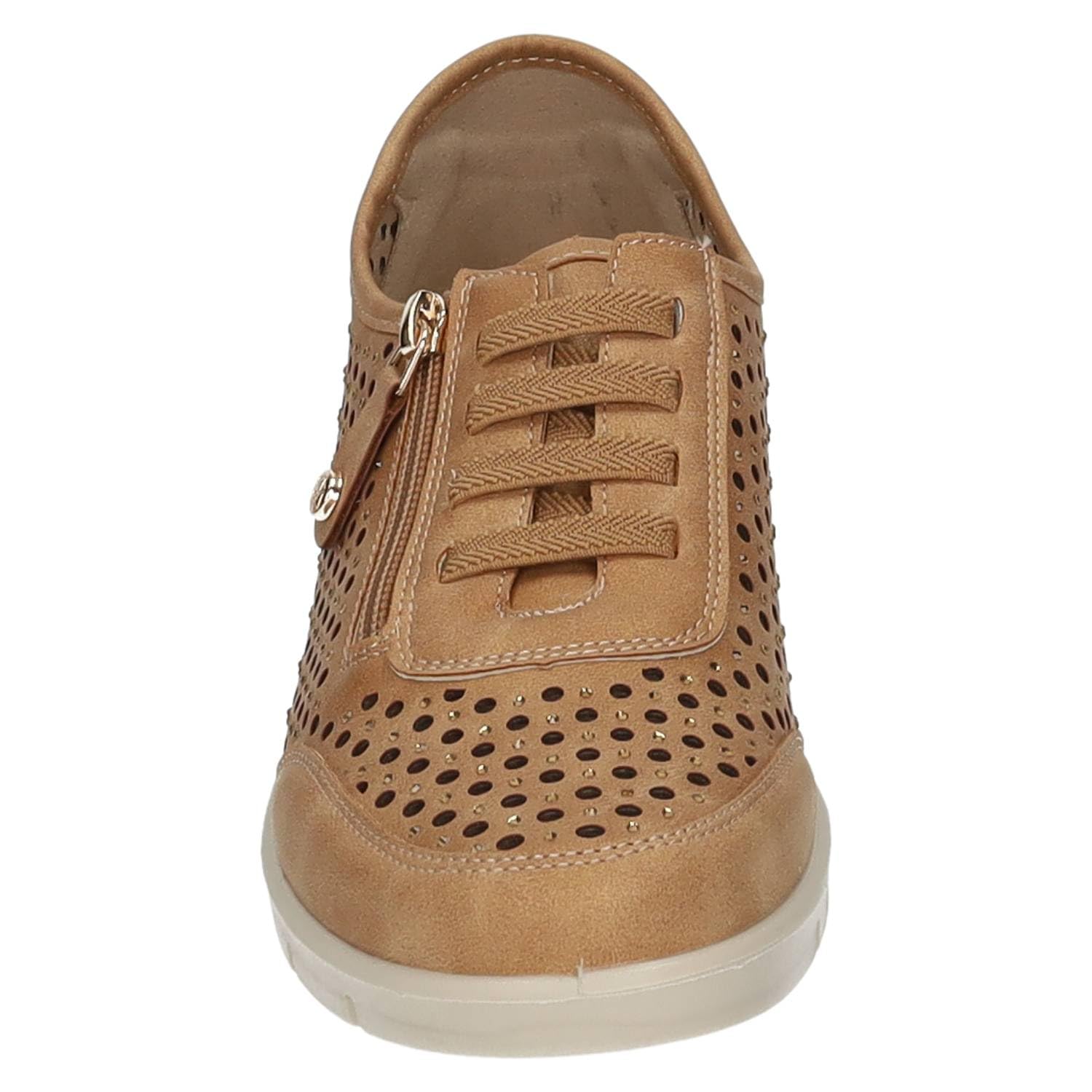 26M206 Calzado Calado para Mujer Color Cuero, Ligero, con Plantilla extraíble Suave y Gruesa, Ideal para Primavera y Verano Mujer Deportivos