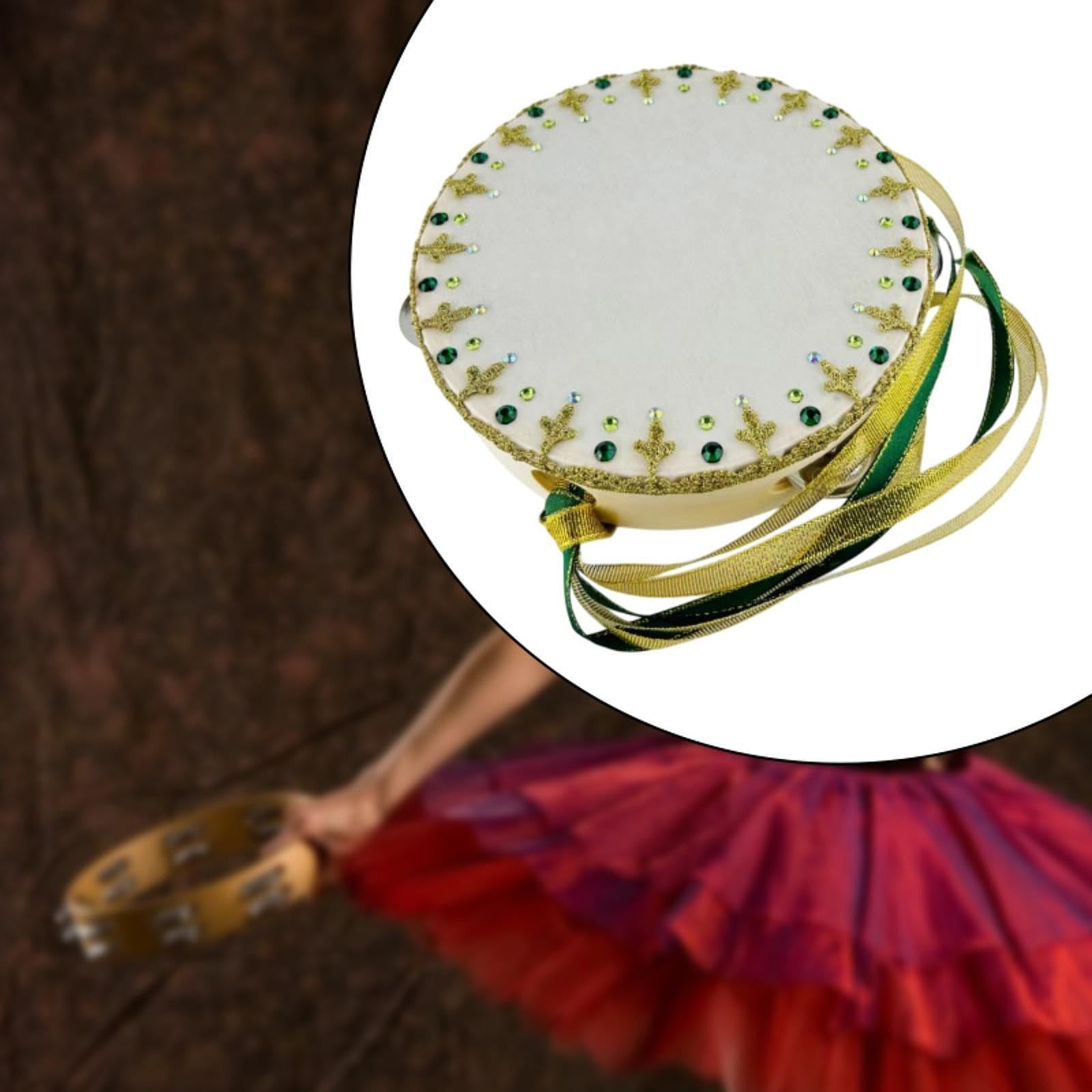 Pandereta de Ballet, Tambor de Percusión Manual, Accesorio de Danza de Ballet, Madera Ligera, Hecha a Mano, Adecuada para Práctica Y Actuaciones en El, 8 Inch
