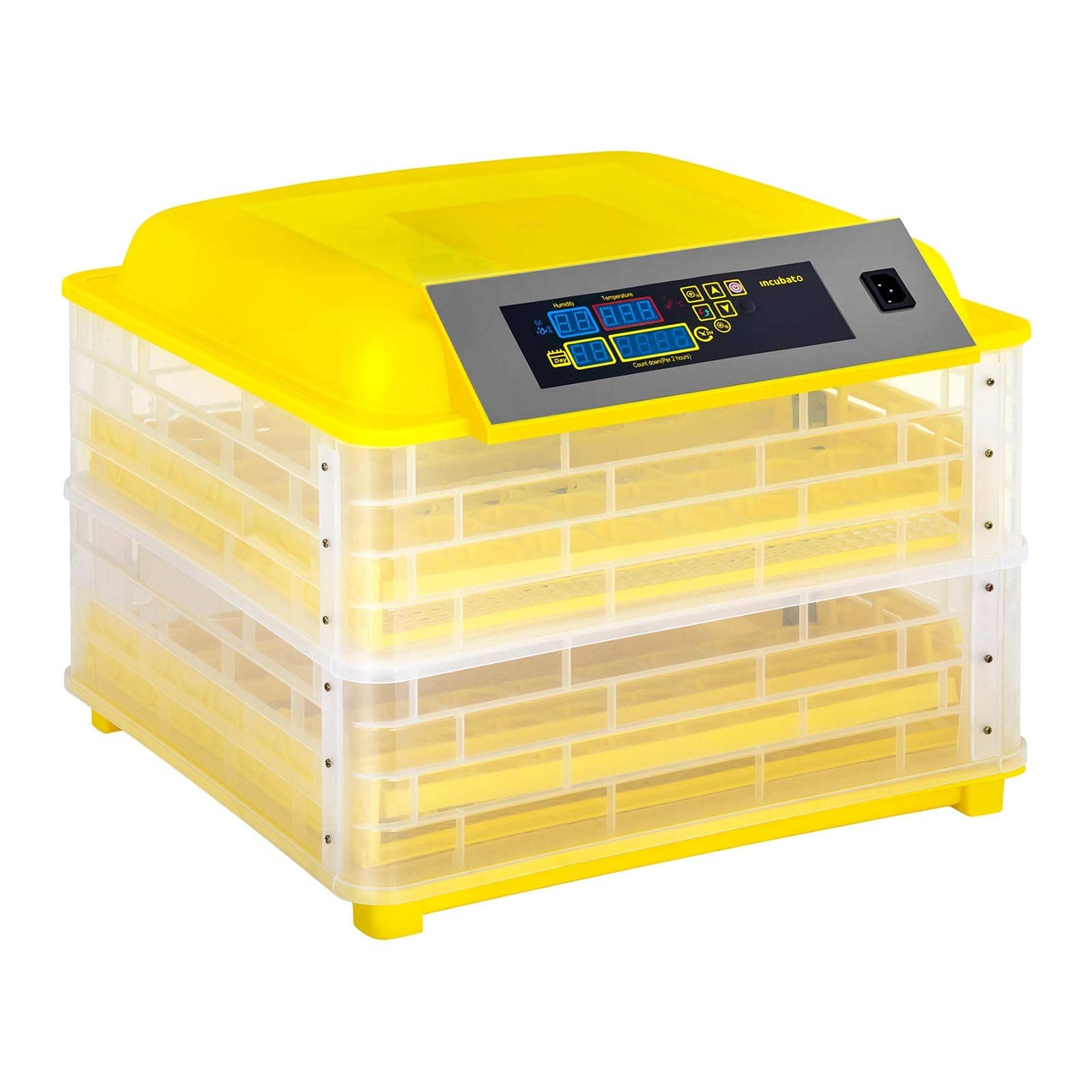 Couveuse À Oeufs Incubateur Matériel D'Éclosion Automatique Électrique IN-112DDI (120 W, 112 Oeufs, 30-39,5 °C, Afficheurs LED, Mire-Oeufs)