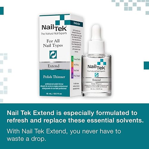 Miniatura 3 de Nail Tek Extender el diluyente de esmalte profesional para adelgazar la pintura de uñas agrupada y endurecida, restaura la consistencia del esmalte