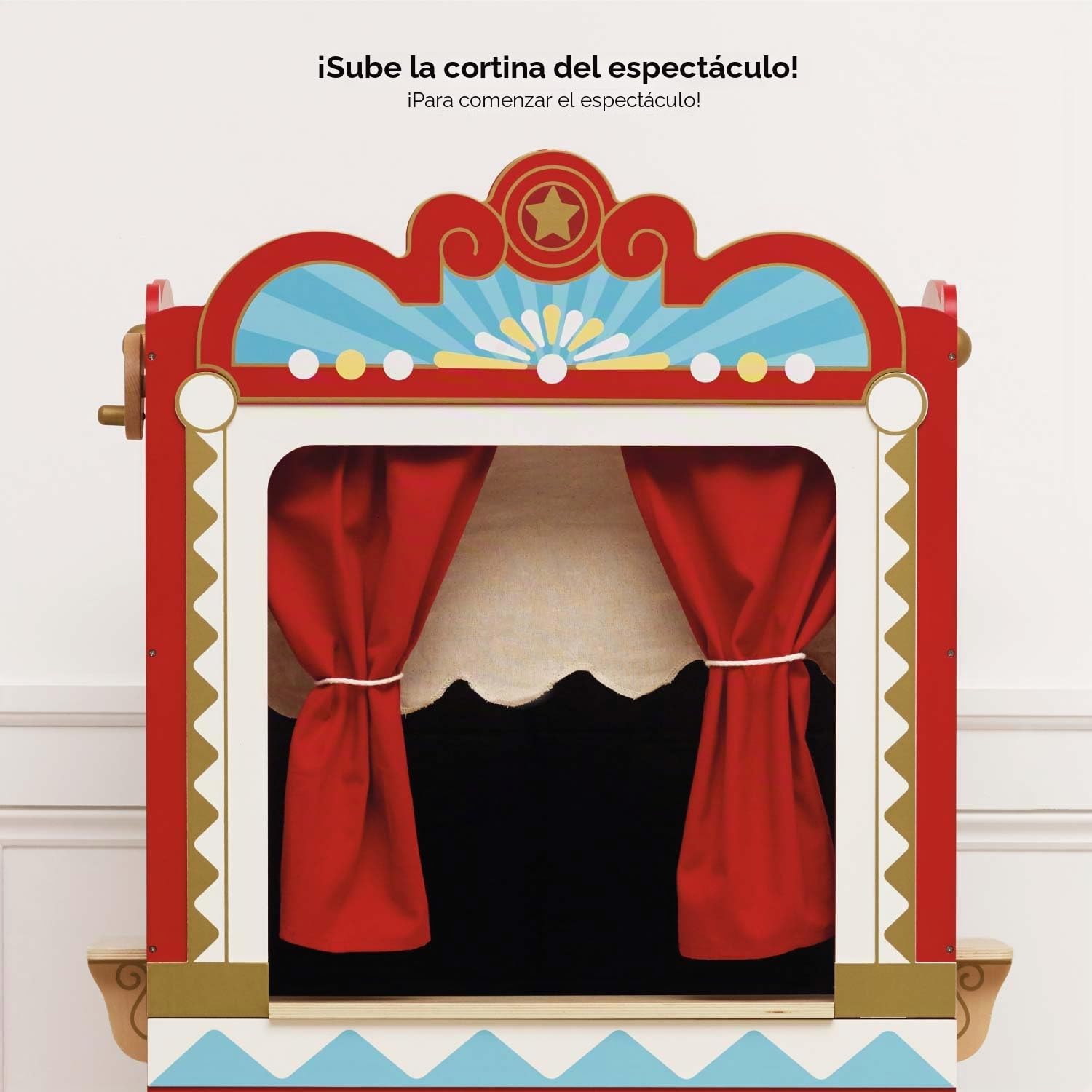 Le Toy Van - Wooden Educational Puppet Theatre, Kids Role Play Toy - Suitable For 3 Years +, Multicolor, 69.85 x 40.89 x 121.92 cm