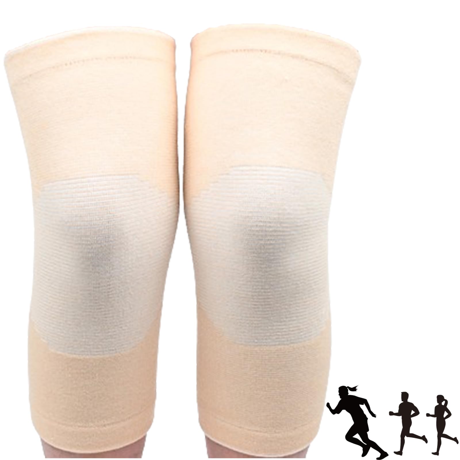 SOCLING Bamboo Knee Compression Sleeve, Bamboo Knee Support for Night Sleep, Osteoarthritis Knee Support, Unisex Bamboo Charcoal Elastic Knee Brace Kneecap Protective Pads Support-Gray