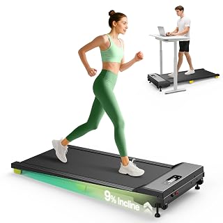 UREVO Walking Pad with Incline, 9% Incline Portable Under Desk Treadmill, 2.5 HP Walking Treadmill Pad for Home and Office, Walking Jogging Running Machine with Remote Control and LED Display - Amazon product rated Grade A