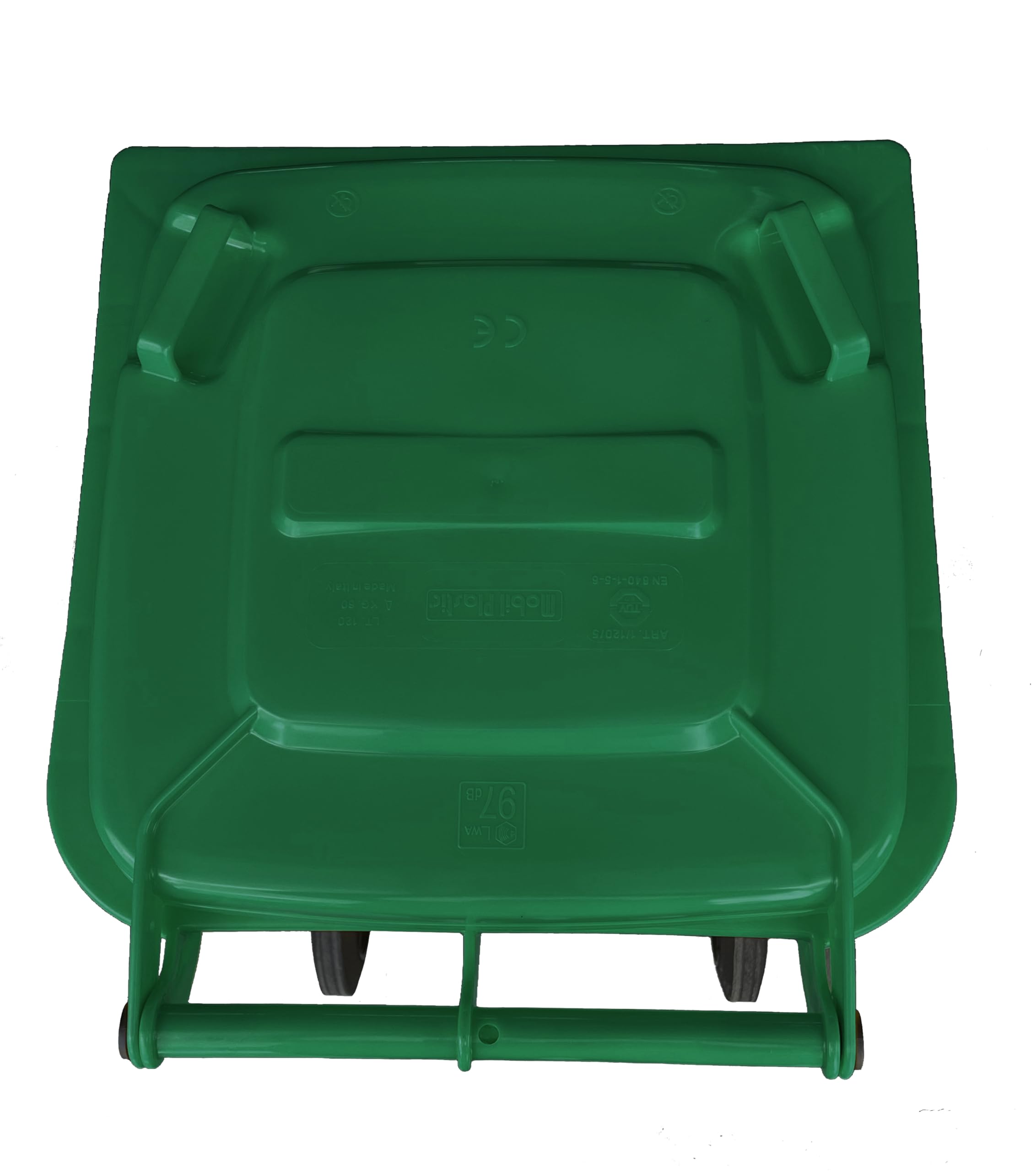 Mobil Plastic - Bidone Raccolta Differenziata 120 Litri con Coperchio e Ruote per Esterni | Colore Verde Scuro | Plastica Resistente | Certificato UNI EN 840